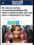 Captura da reportagem do Informe Baiano sobre como o patins mudou a vida de Lidiane